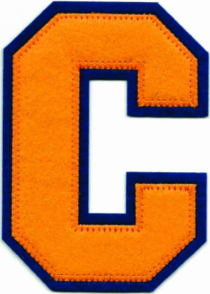 4" Orange Blue Felt Varsity Letter C Patch