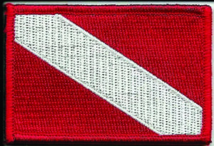 Diver Down Flag Patch – Scuba Dive Red & White Signal Emblem Badge
