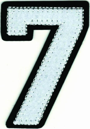 White Felt Number 7 Patch