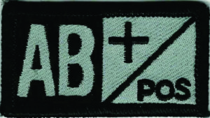 AB+ Positive Grey Black Blood Type Patch
