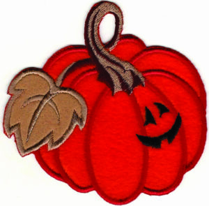 Jack-O’-Lantern Pumpkin Halloween Embroidered Patch – Iron-On Applique for Jackets, Bags & Crafts