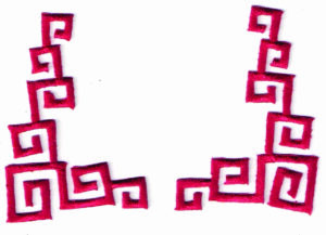 Red Asian Oriental Chinese Japanese Minimalist Architectural Trim Patch
