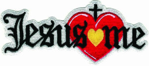Jesus Loves Me Patch – Christian Heart Cross Iron-On