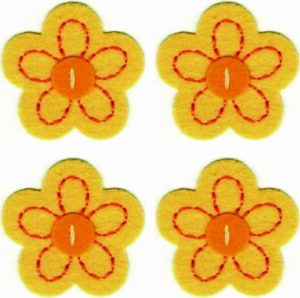 Lot of 4 Yellow Felt Daisy Flower Patches