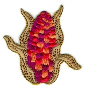 Harvest Corn Maize Iron On Patch Fall Thanksgiving Embroidered Applique Craft
