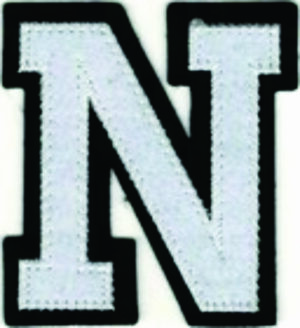 White Black Block Letter N