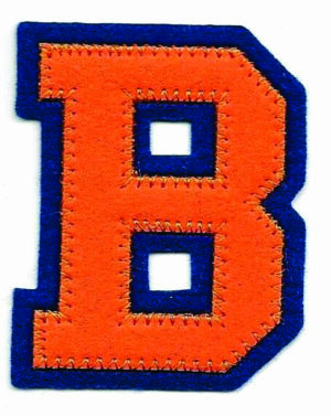 Orange Blue Felt Letter B Patch