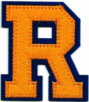 Orange Blue Letter R Patch
