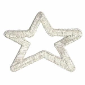 Silver Star Iron-On Patch