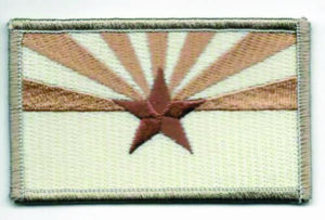 Arizona Flag Patch Tan Coyote Brown – Tactical Morale Desert Embroidered Applique Badge