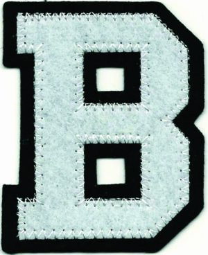 White Black Felt Letter B Patch