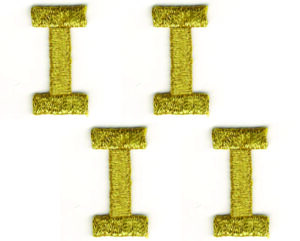 1" Tall Bright Metallic Gold Monogram Block Letter D Embroidery Patch