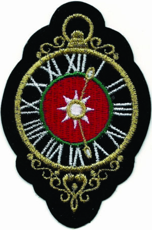 Roman Numeral Clock Crest Patch
