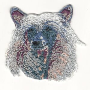 Chinese Crested Dog Embroidered Patch – Iron-On Applique for Jackets & Bags