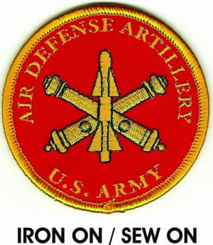 U.S. Army Red Gold Army Air Defense Artillery Iron on Sew on Patch