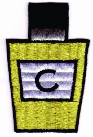 Gold Perfume Bottle Patch with C Initial