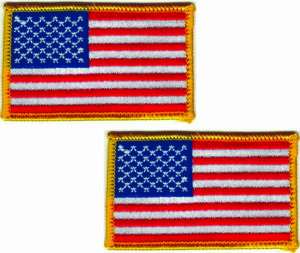 Lot of 2 American Flag Patches