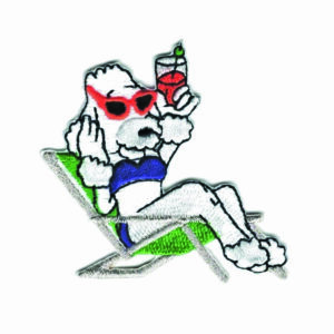 Sassy Poodle Dog Patch Bikini Sunglasses Drink Iron On Embroidered