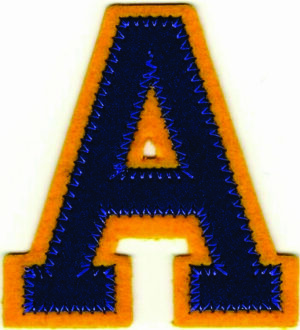 Purple Gold Varsity Letter A Patch