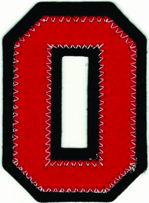 Red Black Felt Letter “O” Patch