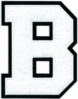 White Felt Letter B Patch