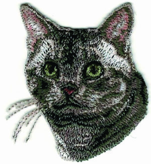 American Short Hair Cat Patch Embroidered Cut out Iron on Sew on
