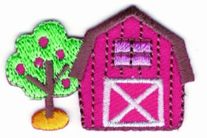 Farm Barn Patch Cut out Iron on Sew on ( 1 5/8" in)