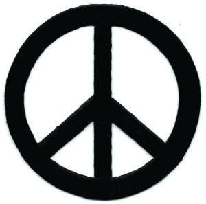 Peace Patch Embroidered Cut out Iron on Sew on (3" inch)
