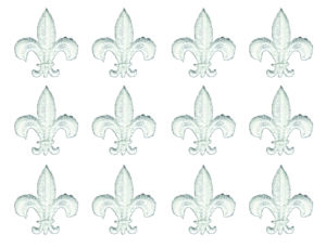 Lot of 12 White Fleur-de-Lis Patches – 1" Mini Embroidered Iron-On Appliques