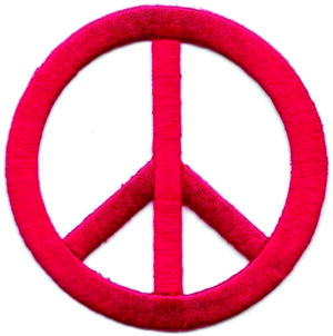 Red Cut Out Peace CND Sign Symbol embroidered patch